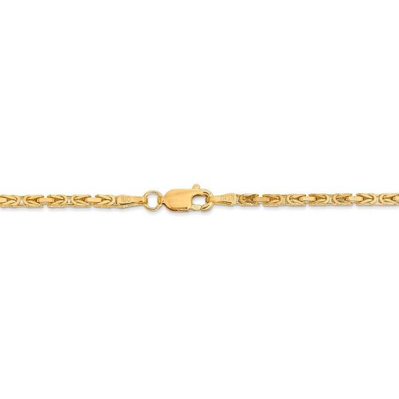 2mm, 14k Yellow Gold, Solid Byzantine Chain Necklace, 30 Inch - Picture 4 of 8